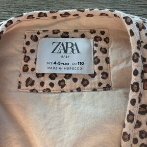 ZARA Little Girl Spring Jacket with Leopard Trim